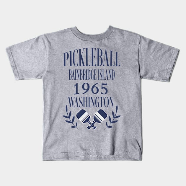 pickleball 1965 Washington Kids T-Shirt by Craftycarlcreations